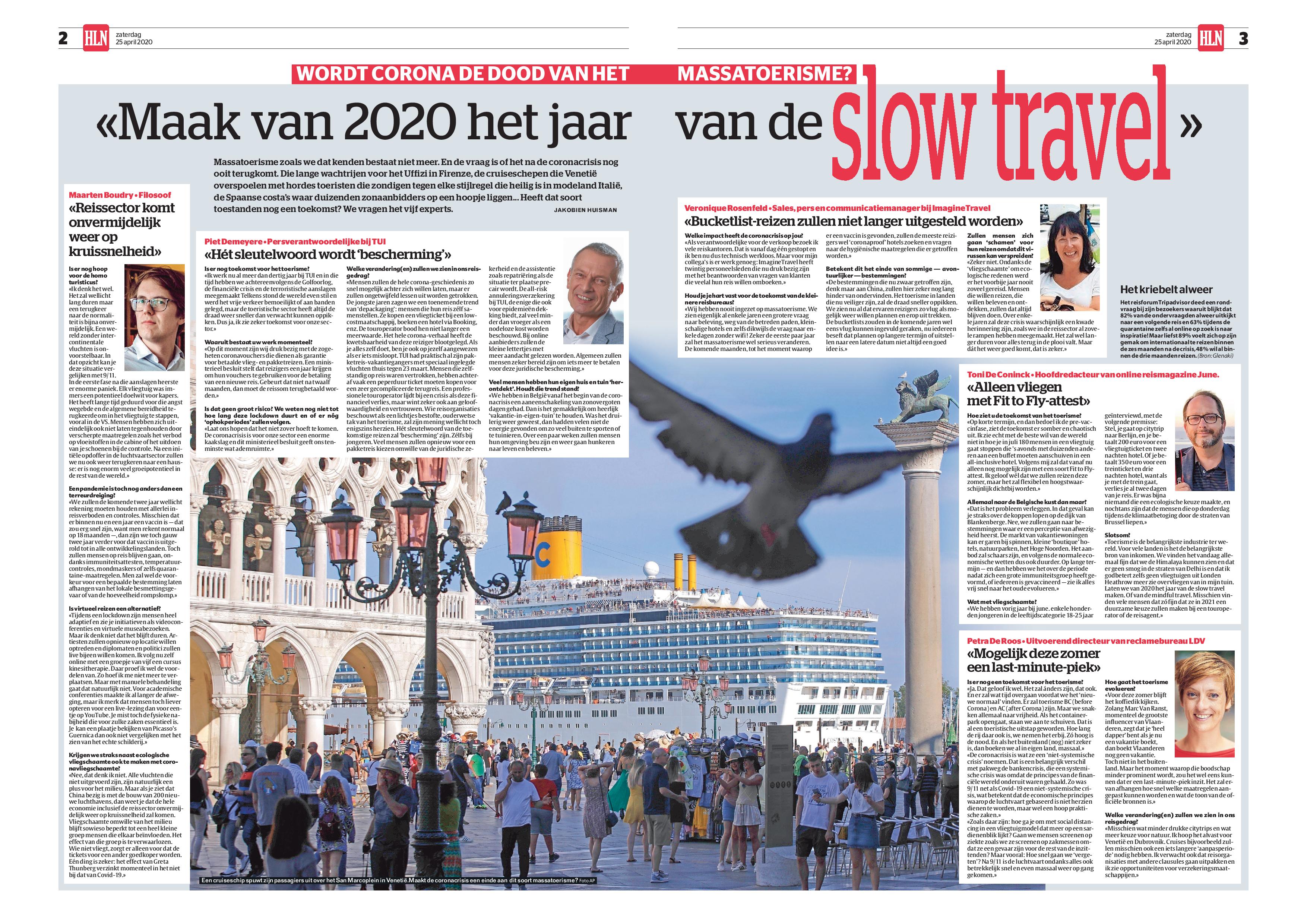 In Het Laatste Nieuws over reizen tijdens en na corona june. a travel